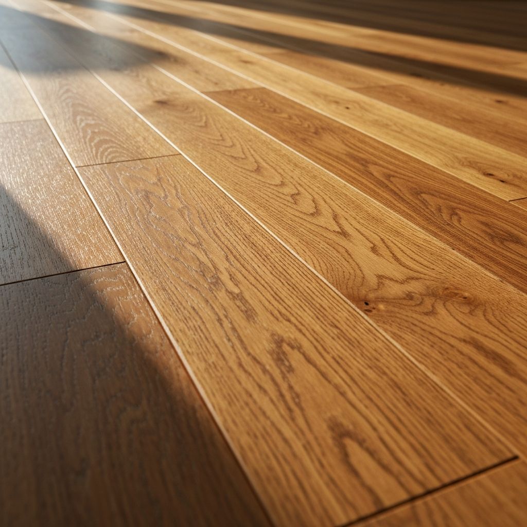 Freshly installed hardwood flooring in a Berea, Ohio home
