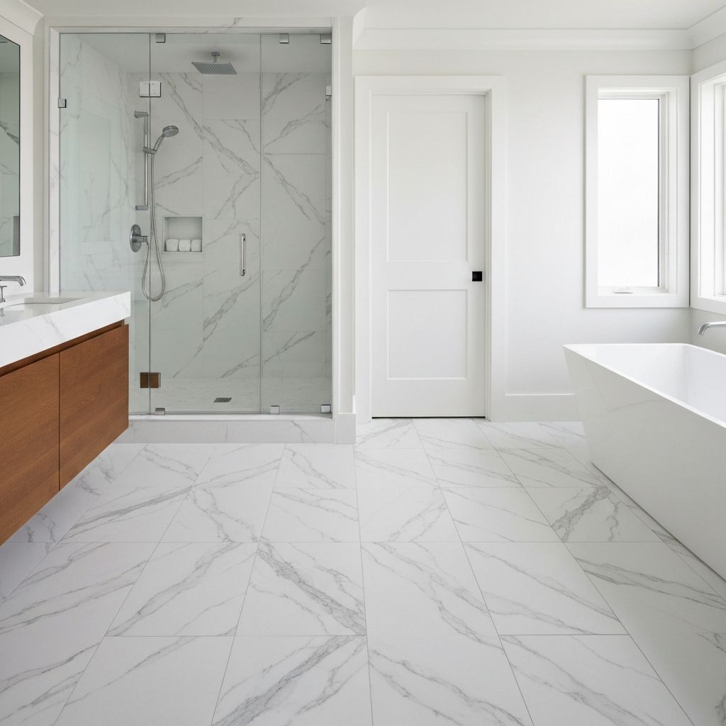Stone-look luxury vinyl tile flooring in a Fairview Park, Ohio home